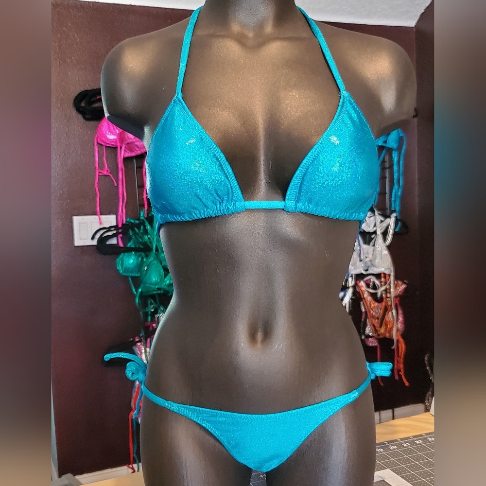 Turquoise Spandex Bikini A/B -Small (competition, posing practice, phot…